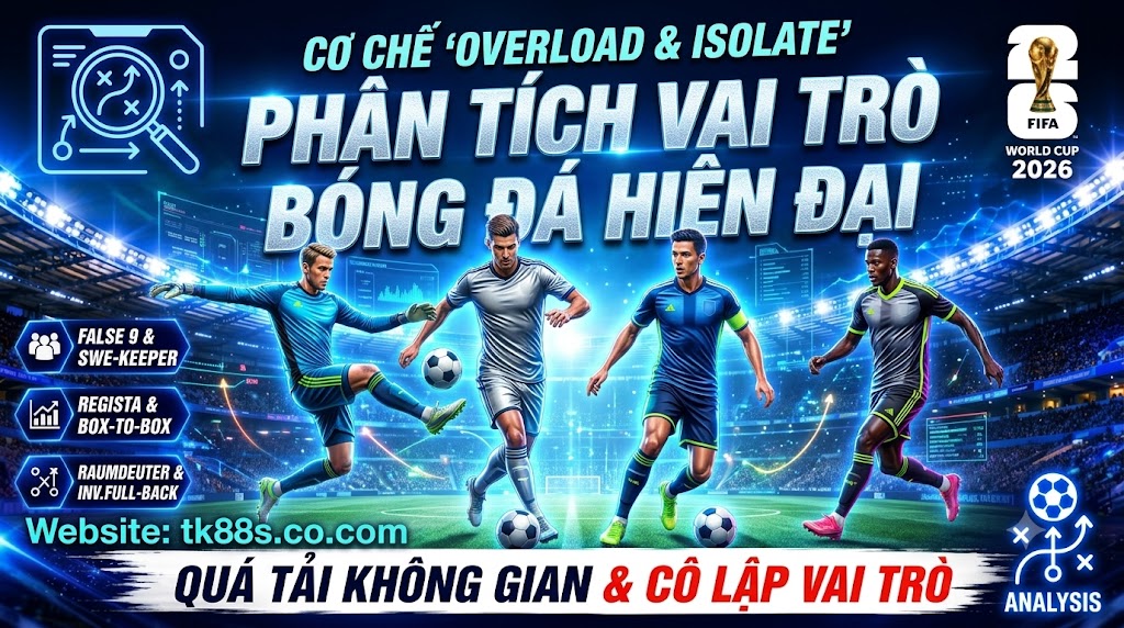 Sơ đồ phân tích chiến thuật quá tải không gian và cô lập vai trò nhằm phá vỡ hàng thủ đối phương - Nguồn onslow.io
