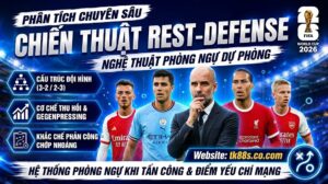 Phân tích chiến thuật Rest-Defense và nghệ thuật phòng ngự dự phòng trong bóng đá - Cẩm nang chiến thuật onslow.io.