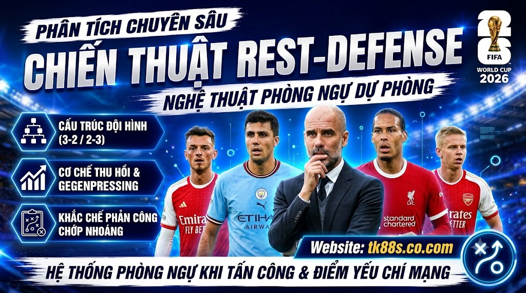 Phân tích chiến thuật Rest-Defense và nghệ thuật phòng ngự dự phòng trong bóng đá - Cẩm nang chiến thuật onslow.io.